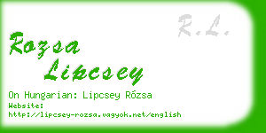 rozsa lipcsey business card