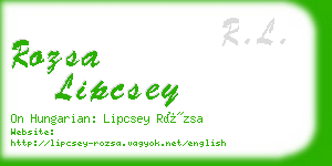 rozsa lipcsey business card